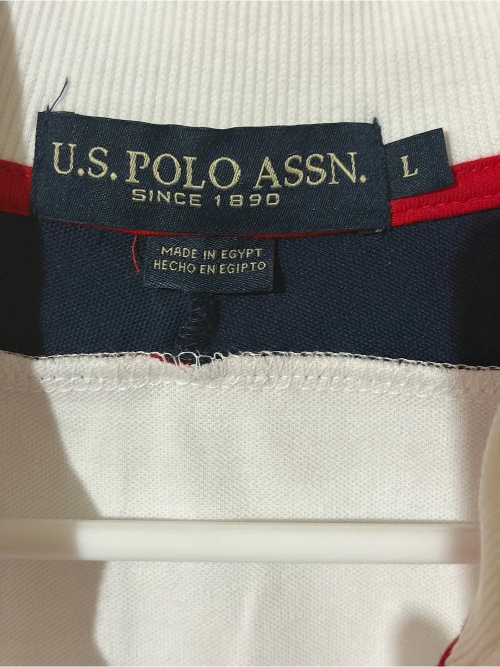 U.S. Polo Assn. White Zip-Front Track Jacket with Black Sleeve Panels